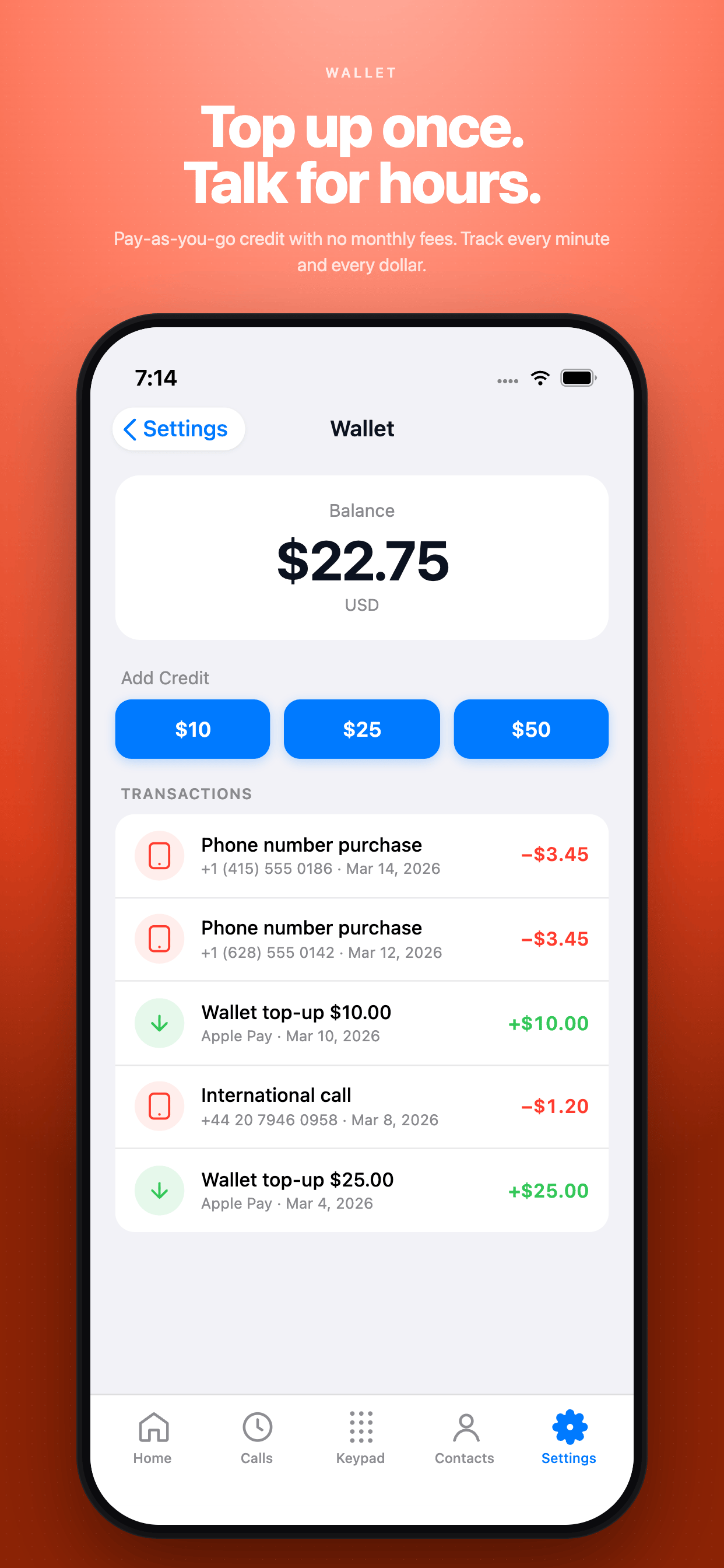 myfone wallet and balance